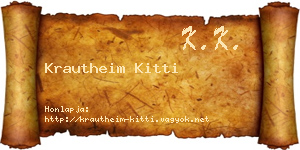 Krautheim Kitti névjegykártya